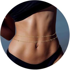 Gold Silver Belly Waist Body Chain Jewelry for Women