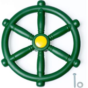 Play Platoon Kids Pirate Ship Wheel for Jungle Gym - Green Playground Steering Wheel for Swing Set