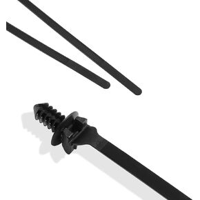 30Pcs Black Nylon Cable Zip Ties, 8-1/4'' Length Heavy Duty Zip Fastener Cable Clips Nylon Push Mount Wrap Straps Cable Wire Ties for Household Electronic Auto Industry