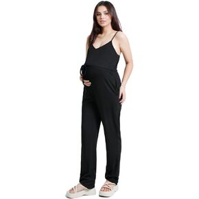 Maternity Jumpsuit for Women - Maternity Overalls, Bodysuit, Stretchy, Comfy, Postpartum Outfit, Boho Jumper, Black