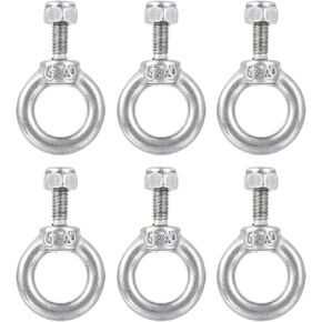 6 مجموعات من مسامير رفع الكتف للآلات - سياج الثريا من الفولاذ المقاوم للصدأ مع صواميل قفل تنطبق على حبل السلك (M4، فضي) in Kuwait