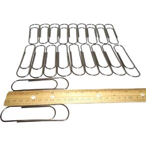 4" Inch Mega Large Jumbo Giant Big Paper Clips Massive Mega 25 Pack 100mm, Silver
