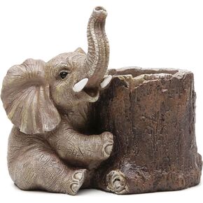 Hodao Elephant Decorations for Home Desk Organizer Gold Graduation Gifts Elephant Pen Holder