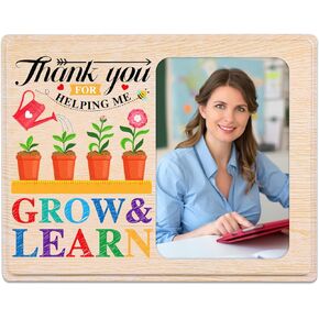 D24TIME Teacher Picture Frame Thank You for Helping Me Grow and Learn Teacher Appreciation Gifts for Women Graduation Gifts from Student End of the Year Inspirational Retirement Gifts for Teachers