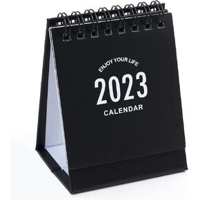 تقويم مكتب صغير 2022-2023، استخدم تقويم المكتب حتى ديسمبر 2023، تقويم مكتب صغير جدول يومي صغير ورق سميك مزدوج الأسلاك مع ملصقات للمنزل والمكتب والمدرسة (أسود) in Kuwait