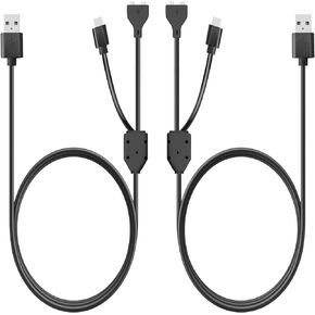2 Pack Charging Cable for Delupet Dog Training Collar Charger Replacement for Yawpet Jugbow Shock Collar 2-in-1 Magnetic Power Cord