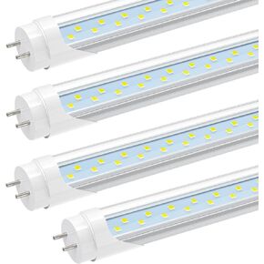 JESLED 2FT T8 LED Type B Tube Light, 12W(30W Equivalent), 1680LM, 6000K Super Bright, 24 Inch F20T12 Fluorescent Bulb Replacement, Dual Ended Power, Remove Ballast, 24" Lighting Tube Fixture (4-Pack)