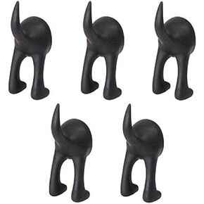 IKEA BASTIS 404.484.37 Dog Tail Hooks, Synthetic Rubber, Black, with The Hook You Transform an Unused Space into a Practical Storage Space, Pack of 5