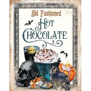 Halloween Apothecary Sign, Potions & Elixirs Spells Sign, Vintage Gothic Witchy Vibes Halloween Metal Logo Shabby Chic Tin Sign Cafe bar Home Wall Art Decoration Retro Metal Tin Sign 12x16 inch