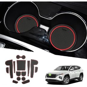 Fit Hyundai Tucson(SE/SEL/XRT/Limited/N Line) Door Slot Mats,for Hyundai Tucson 2024 Accessories Center Console Liner Mats Compatible with 2022 2023 2024 Hyundai Tucson(15PCS/Sets)
