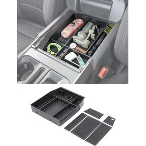 Savadicar Center Console Organizer Compatible with 2021 2022 2023 2024 Ford F150 (Not Fits 40/20/40 Jump Seat Console), ABS Armrest Insert Storage Tray With Liner Pad, Interior Accessories, Black