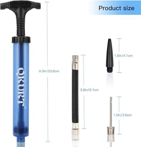 مجموعة مضخات كرة نفخ، قطعتان من مضخة هواء محمولة مع 12 إبرة، 4 فوهات و2 خرطوم تمديد، مضخات بالونات كرة السلة وكرة القدم الطائرة ومضخات يدوية نفخ سريع للكرة in Kuwait