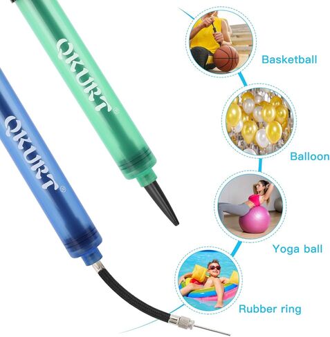 مجموعة مضخات كرة نفخ، قطعتان من مضخة هواء محمولة مع 12 إبرة، 4 فوهات و2 خرطوم تمديد، مضخات بالونات كرة السلة وكرة القدم الطائرة ومضخات يدوية نفخ سريع للكرة in Kuwait