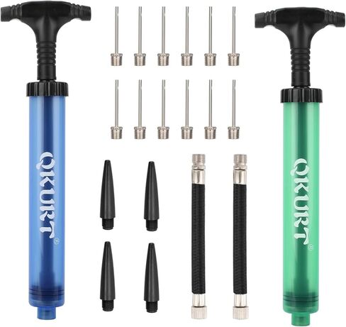 مجموعة مضخات كرة نفخ، قطعتان من مضخة هواء محمولة مع 12 إبرة، 4 فوهات و2 خرطوم تمديد، مضخات بالونات كرة السلة وكرة القدم الطائرة ومضخات يدوية نفخ سريع للكرة in Kuwait