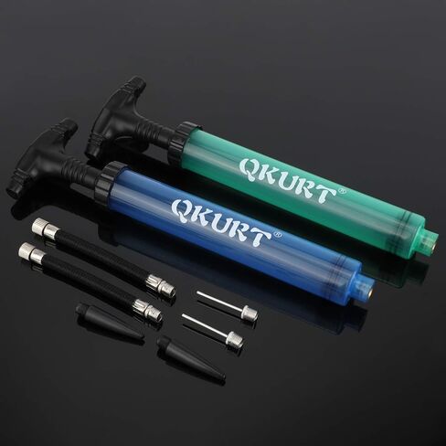 مجموعة مضخات كرة نفخ، قطعتان من مضخة هواء محمولة مع 12 إبرة، 4 فوهات و2 خرطوم تمديد، مضخات بالونات كرة السلة وكرة القدم الطائرة ومضخات يدوية نفخ سريع للكرة in Kuwait