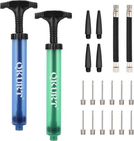 مجموعة مضخات كرة نفخ، قطعتان من مضخة هواء محمولة مع 12 إبرة، 4 فوهات و2 خرطوم تمديد، مضخات بالونات كرة السلة وكرة القدم الطائرة ومضخات يدوية نفخ سريع للكرة in Kuwait