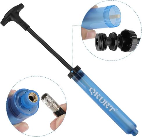 مجموعة مضخات كرة نفخ، قطعتان من مضخة هواء محمولة مع 12 إبرة، 4 فوهات و2 خرطوم تمديد، مضخات بالونات كرة السلة وكرة القدم الطائرة ومضخات يدوية نفخ سريع للكرة in Kuwait