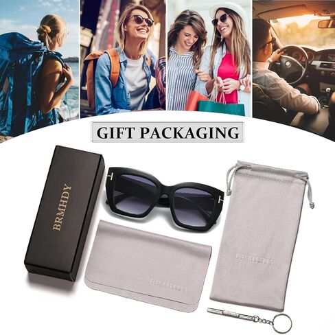 Oversized Square Sunglasses for Women Thick Fashion Big Frame Sunnies Trendy UV400 Black Shades in Saudi Arabia