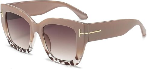 نظارة شمسية مربعة كبيرة الحجم للنساء بإطار كبير سميك عصري من الأشعة فوق البنفسجية 400 ظلال سوداء in Kuwait