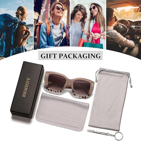 نظارة شمسية مربعة كبيرة الحجم للنساء بإطار كبير سميك عصري من الأشعة فوق البنفسجية 400 ظلال سوداء in Kuwait