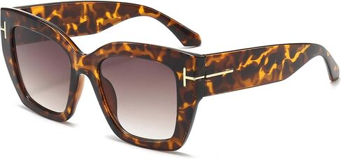 Oversized Square Sunglasses for Women Thick Fashion Big Frame Sunnies Trendy UV400 Black Shades in Saudi Arabia