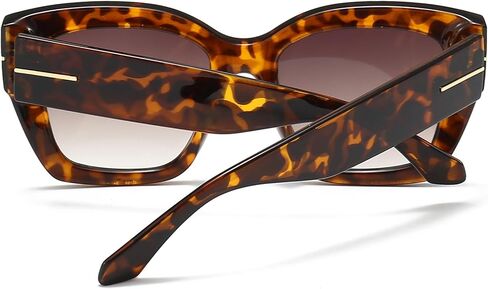 Oversized Square Sunglasses for Women Thick Fashion Big Frame Sunnies Trendy UV400 Black Shades in Saudi Arabia