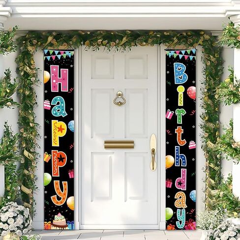 50th Birthday Decorations for Men Women, Happy 50th Birthday Banner Door Sign Cheers to 50 Years Old Theme Party Decorations Welcome Black Gold Porch Hanging Decor Party Supplies Indoor Outdoor in Saudi Arabia