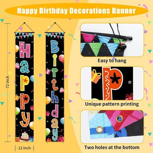 50th Birthday Decorations for Men Women, Happy 50th Birthday Banner Door Sign Cheers to 50 Years Old Theme Party Decorations Welcome Black Gold Porch Hanging Decor Party Supplies Indoor Outdoor in Saudi Arabia