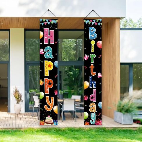 50th Birthday Decorations for Men Women, Happy 50th Birthday Banner Door Sign Cheers to 50 Years Old Theme Party Decorations Welcome Black Gold Porch Hanging Decor Party Supplies Indoor Outdoor in Saudi Arabia