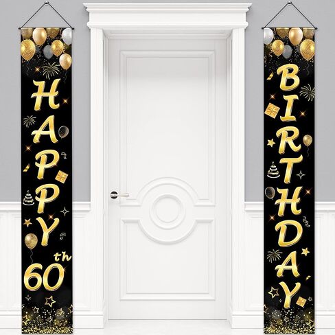 50th Birthday Decorations for Men Women, Happy 50th Birthday Banner Door Sign Cheers to 50 Years Old Theme Party Decorations Welcome Black Gold Porch Hanging Decor Party Supplies Indoor Outdoor in Saudi Arabia