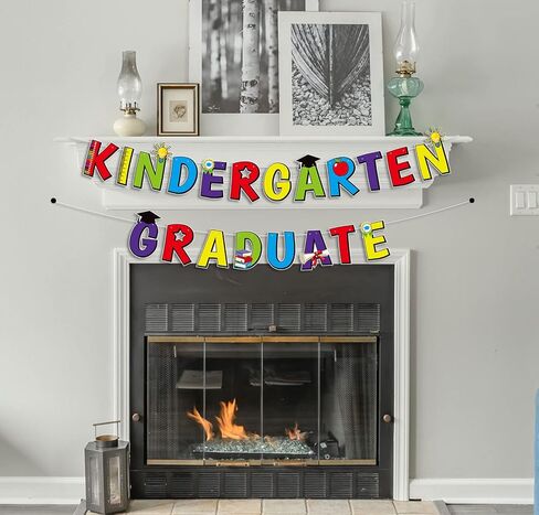 لافتة خريجي رياض الأطفال الملونة 2024 لافتة رياض الأطفال غراد جارلاند للأطفال 2024 ديكورات حفلات التخرج لتزيين المنزل والمدرسة in Kuwait