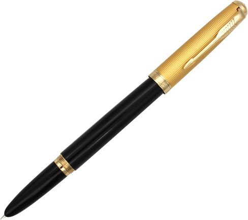Gullor Fountain Pen with Ink Convertor, Golden Screw-on Cap, Fine Nib, Black in Kuwait
