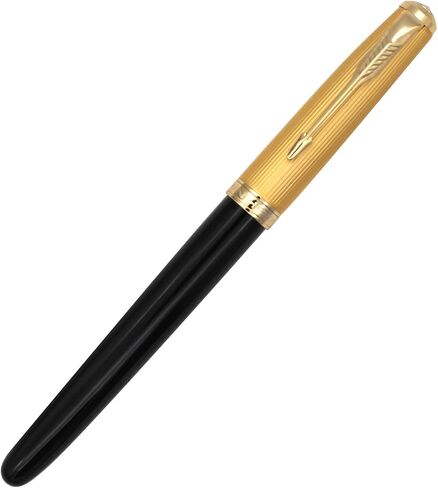 Gullor Fountain Pen with Ink Convertor, Golden Screw-on Cap, Fine Nib, Black in Kuwait