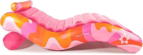 FUNBOY عملاق قابل للنفخ فاخر وردي ريترو قابل للتحويل كلاسيكي سيارة رياضية تطفو، حاملان أكواب لحفلات حمام السباحة الصيفية والترفيه in Kuwait