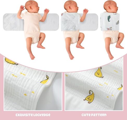 6 Pcs Newborn Snuggle Strap Adjustable Arms Swaddle Band Baby Belly Band Arms Safe Swaddle Sleep Wrap Blanket for Newborn Infant Boy Girls (Flower and Animal Style) in Saudi Arabia