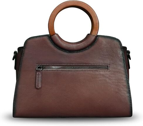 Genuine Leather Top Handle Handbag Purse for Women Satchel Retro Cowhide Handmade Crossbody Shoulder Bags in Saudi Arabia