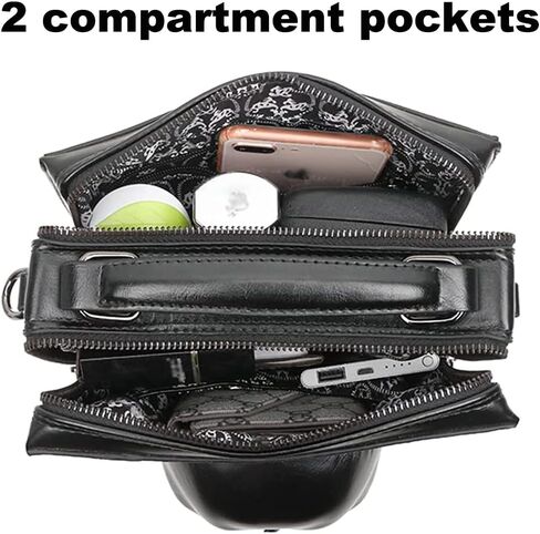 3D Skull Crossbody Bag for Women and Men PU Leather Shoulder Bag Satchel Gothic Purse Hip-hop Handbags Square Bag in Saudi Arabia