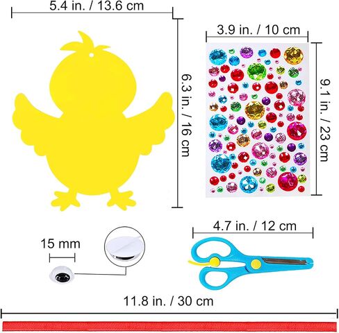 Winlyn 24 Sets Easter Decorations DIY 3D Chick Hatching from Egg Ornaments Easter Craft Kits Foam Easter Stickers Pom-poms Googly Eyes for Kids Party Favors Spring Classroom Activity Art Project in Saudi Arabia