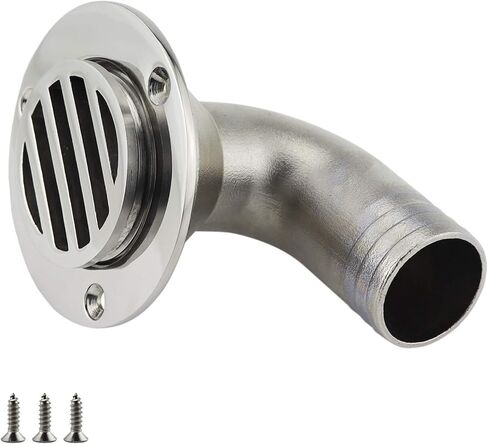 NRC&XRC Stainless Steel 316 Marine Deck Drain Boat Deck Drain1 1/2 Inch (38MM) or 1-1/4in(32MM) 90 Degree Floor Deck Drain Scuppers W/Screws in Saudi Arabia
