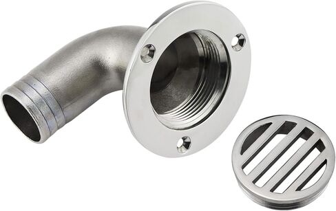 NRC&XRC Stainless Steel 316 Marine Deck Drain Boat Deck Drain1 1/2 Inch (38MM) or 1-1/4in(32MM) 90 Degree Floor Deck Drain Scuppers W/Screws in Saudi Arabia