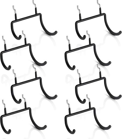 خطافات Pegboard شديدة التحمل - 5 قطع من ملحقات لوحة Pegboard لأدوات التعليق تناسب فتحات ربط 1/4 بوصة - منظم Pegboard حامل أدوات كبير أسود لسقيفة ورشة عمل المرآب in Kuwait