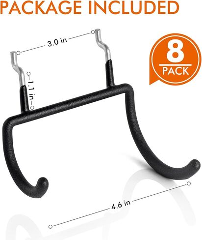 خطافات Pegboard شديدة التحمل - 5 قطع من ملحقات لوحة Pegboard لأدوات التعليق تناسب فتحات ربط 1/4 بوصة - منظم Pegboard حامل أدوات كبير أسود لسقيفة ورشة عمل المرآب in Kuwait