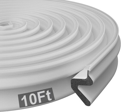 10Feet Weather Stripping Door Seal Strip,Door Soundproofing V-Shape Sound Proof Door Sealers for Door Frame, Door Insulation Strip for Large Gap (Black) in Saudi Arabia