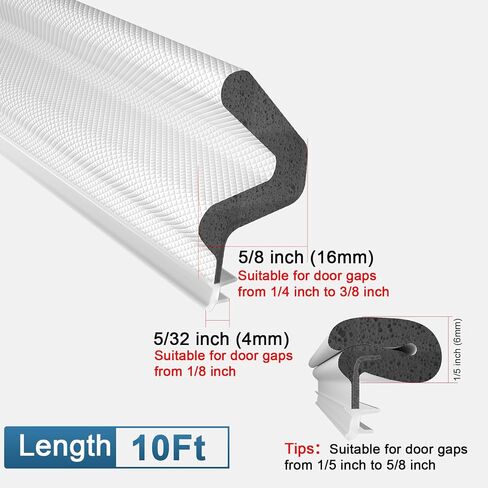 10Feet Weather Stripping Door Seal Strip,Door Soundproofing V-Shape Sound Proof Door Sealers for Door Frame, Door Insulation Strip for Large Gap (Black) in Saudi Arabia