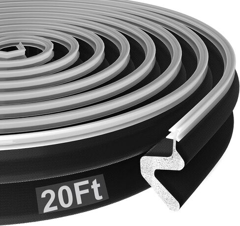 10Feet Weather Stripping Door Seal Strip,Door Soundproofing V-Shape Sound Proof Door Sealers for Door Frame, Door Insulation Strip for Large Gap (Black) in Saudi Arabia