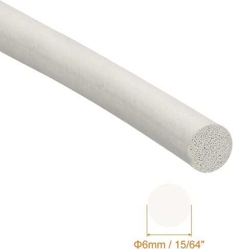 uxcell Foam Rubber Weather Seal Strip, 6mm(15/64") Diameter 10 Meters (32.81Ft) Long Round EPDM Rubber for DIY Gasket, Warehouse, Pads, Foam Tubing, Crafts, White in Saudi Arabia