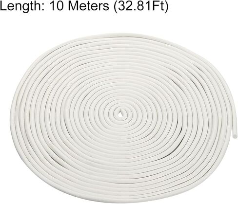uxcell Foam Rubber Weather Seal Strip, 6mm(15/64") Diameter 10 Meters (32.81Ft) Long Round EPDM Rubber for DIY Gasket, Warehouse, Pads, Foam Tubing, Crafts, White in Saudi Arabia