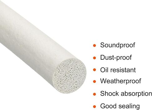 uxcell Foam Rubber Weather Seal Strip, 6mm(15/64") Diameter 10 Meters (32.81Ft) Long Round EPDM Rubber for DIY Gasket, Warehouse, Pads, Foam Tubing, Crafts, White in Saudi Arabia