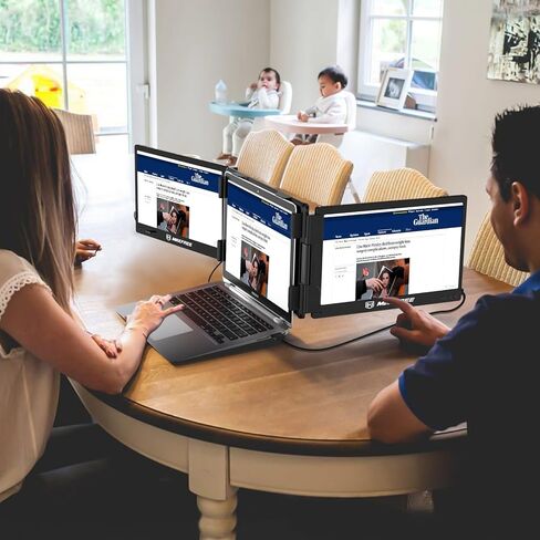 شاشة كمبيوتر محمول ثلاثية X2 11.6 بوصة 1080P FHD IPS 60 هرتز لوحة شاشة قابلة للفصل مع منافذ USB-A/USB-C/HDMI موسع الشاشة يناسب 13 بوصة - 17.3 بوصة ويندوز، كمبيوتر محمول Mac OS، Switch/Xbox/PS5، Android in Kuwait