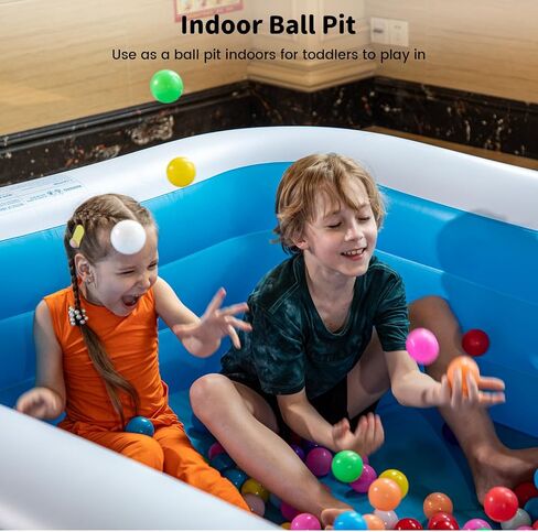 حمام سباحة كبير جدًا قابل للنفخ مع مضخة - مقاس 130 بوصة × 72 بوصة × 22 بوصة، حمام سباحة سميك كبير الحجم للبالغين، حمام سباحة عائلي للفناء الخلفي، الحديقة، حفلة المياه الصيفية in Saudi Arabia